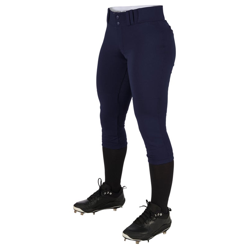 CHAMPRO Women's Tournament Traditional Low-Rise Polyester Softball Pant, Small, Navy - Image 1